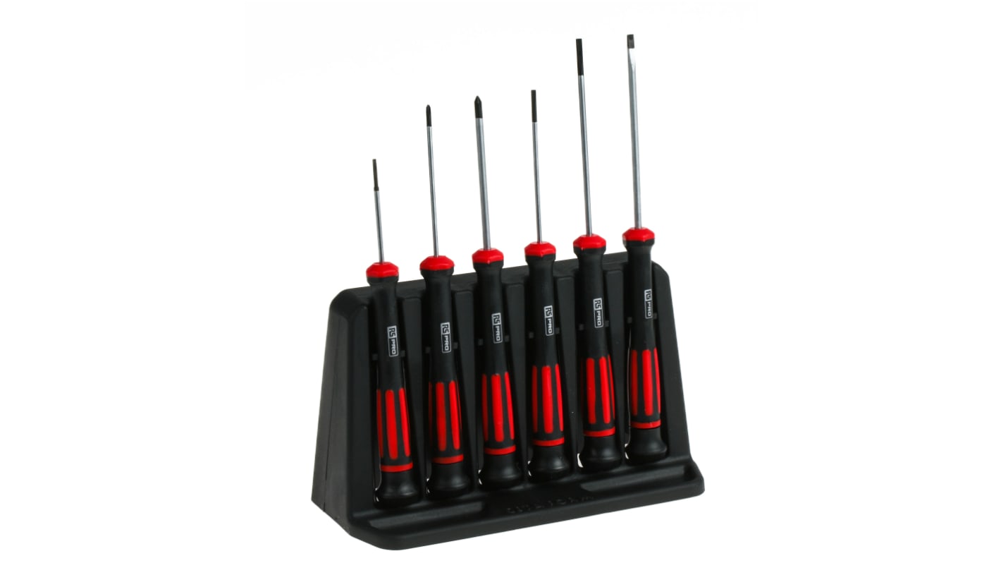 RS PRO H99-12-06 Phillips; Slotted Precision Screwdriver Set, 6-Piece