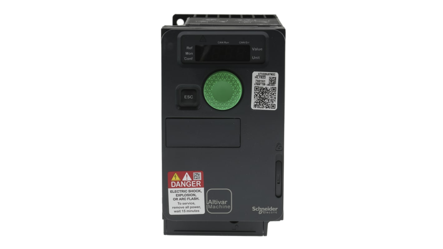 Schneider Electric Variable Speed Drive, 0.75 kW, 1 Phase, 230 V ac, 10 A, ATV320 Series