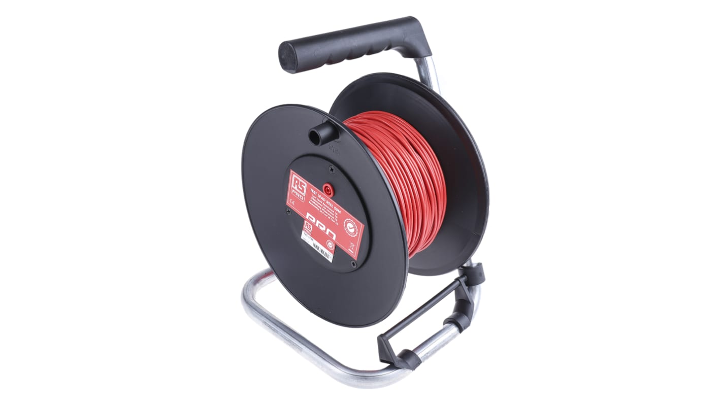 RS PRO Red Test Lead Extension Reel, 50m Cable Length, CAT II 1000 V