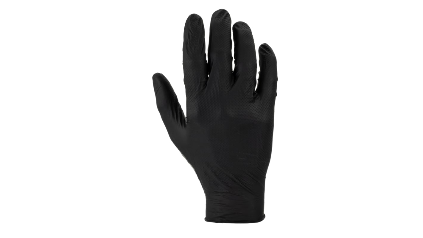 Gants jetables Nitrile Finite Black Polyco Healthline Non poudrés, taille 9, L x 100 gants