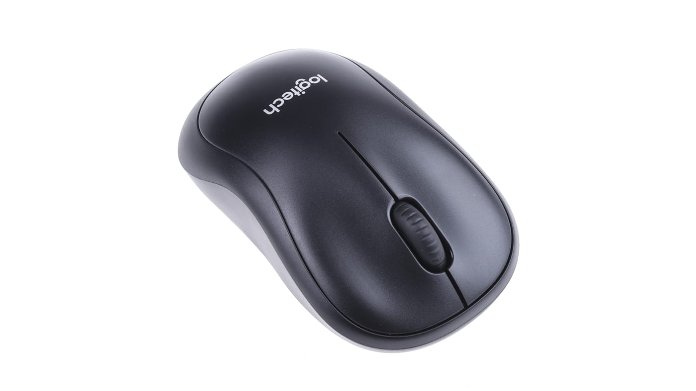 Logitech Egér 3 gombos, Vezeték nélküli, Fekete, szürke, Optikai, USB, M220