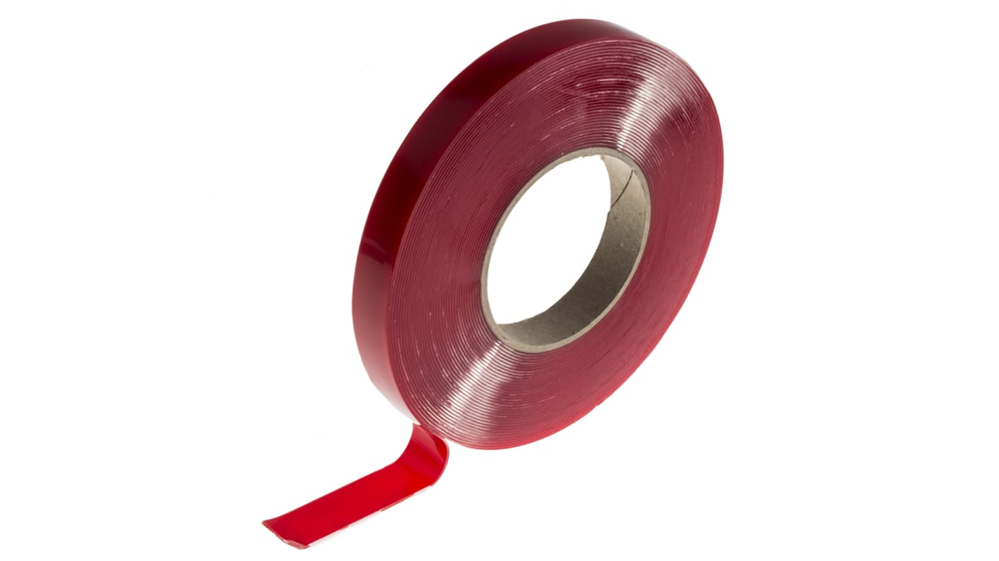 RS PRO Schaumstoff Klebeband doppelseitig, transparent, Stärke 1mm, 19mm x 14m