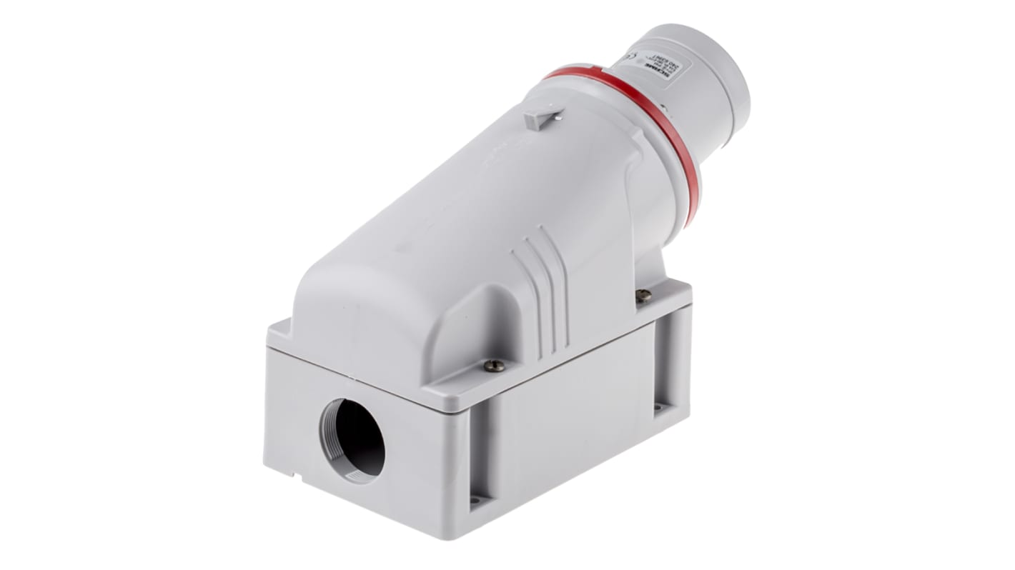 Scame IP44 Red Wall Mount 3P + E Industrial Power Plug, Rated At 64A, 415 V