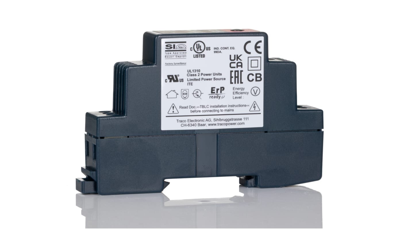 TRACOPOWER TBLC 06 Switched Mode DIN Rail Power Supply, 85 → 264V ac ac Input, 12V dc dc Output, 500mA Output, 6W