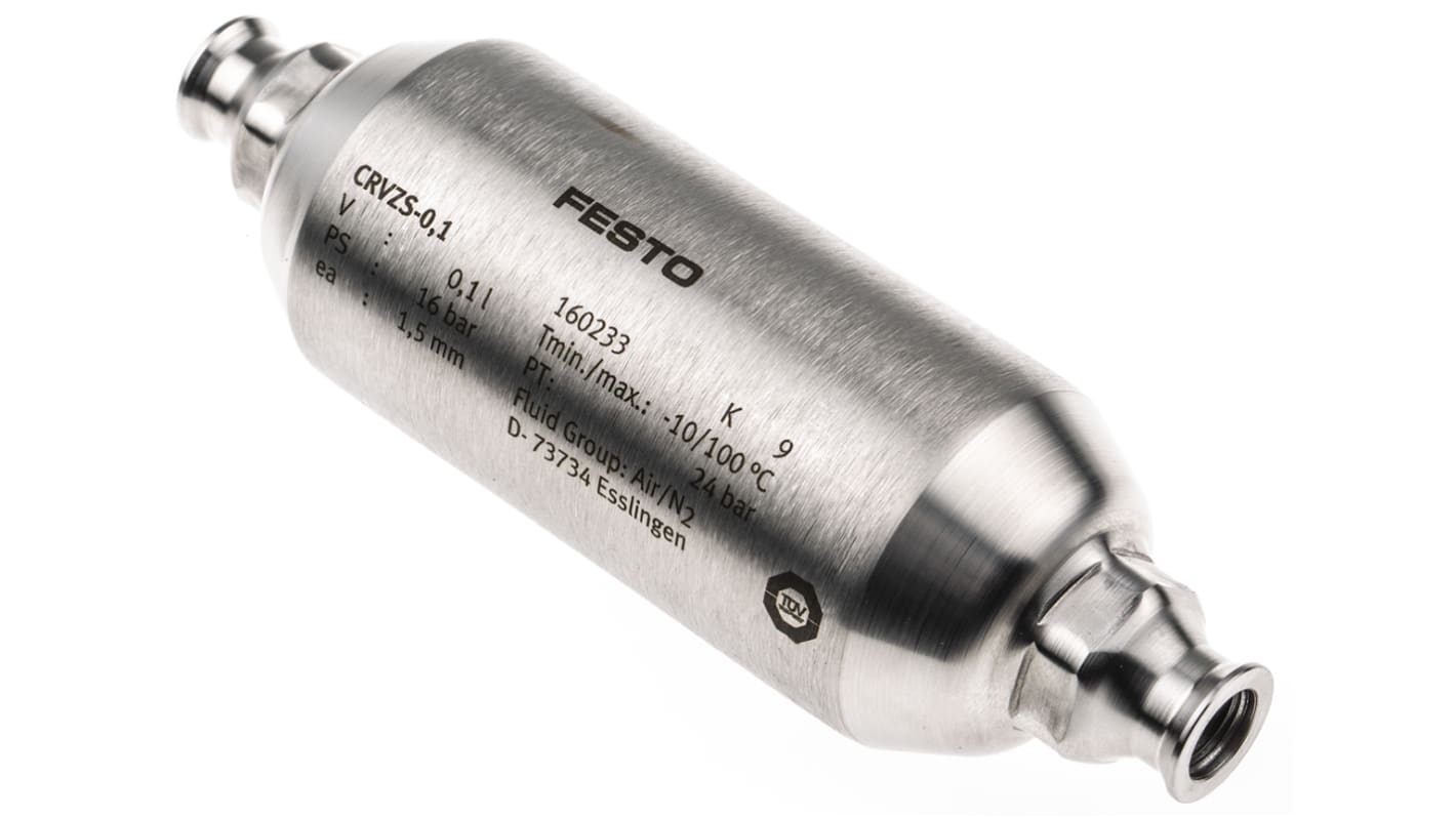 Festo Trykluftbeholder, serie CRVZS, rumfang: 100 ml, Tilslutning: G 1/8