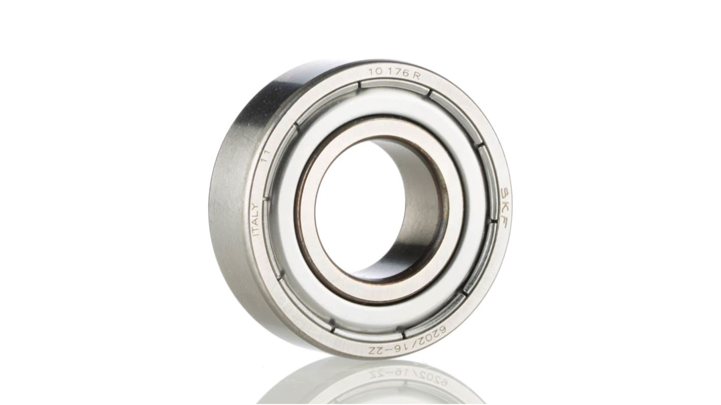 SKF 6202/16-2Z Single Row Deep Groove Ball Bearing- Both Sides Shielded 16mm I.D, 35mm O.D