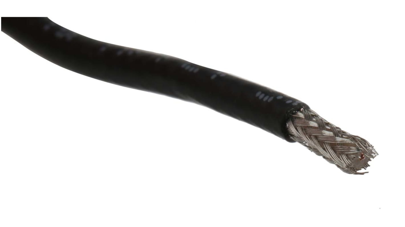 Cable coaxial RG174/U Alpha Wire, 50 Ω, long. 304m, funda de , funda de PVC Negro