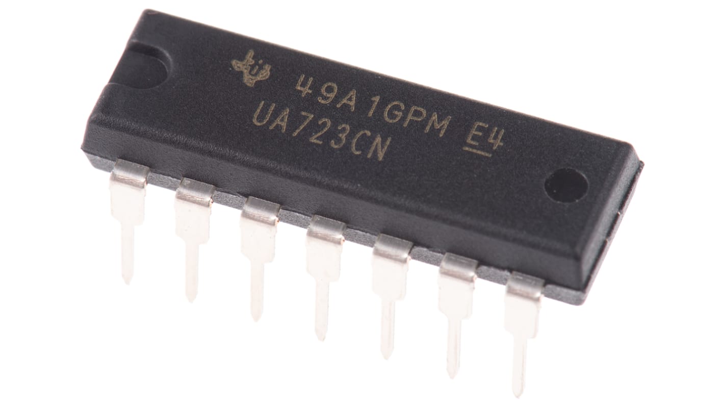 Texas Instruments, 2 → 37 V Linear Voltage Regulator, 150mA, 1-Channel, Adjustable, ±10% 14-Pin, PDIP UA723CN