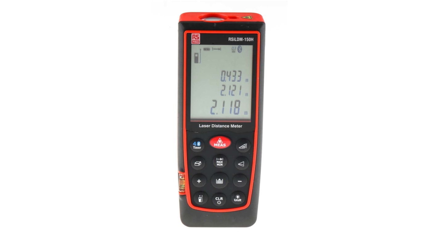 Medidor láser de distancias RS PRO, alcance 0,05 → 70m, precisión ± 1,5 mm, Clase 2, color rojo, 635nm