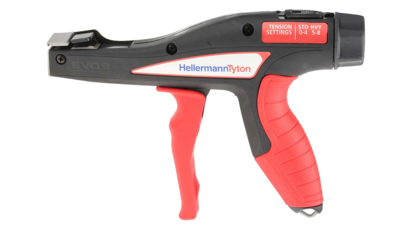 11080002 EVO9MET/PLBK/RD HellermannTyton EVO9 Cable Tie Gun, 13mm
