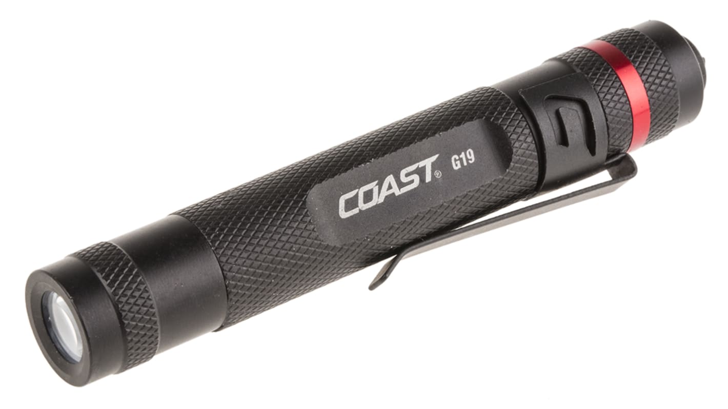 Coast G19 Stift-Taschenlampe LED Schwarz im Alu-Gehäuse , 54 Lm / 20 m, 102 mm