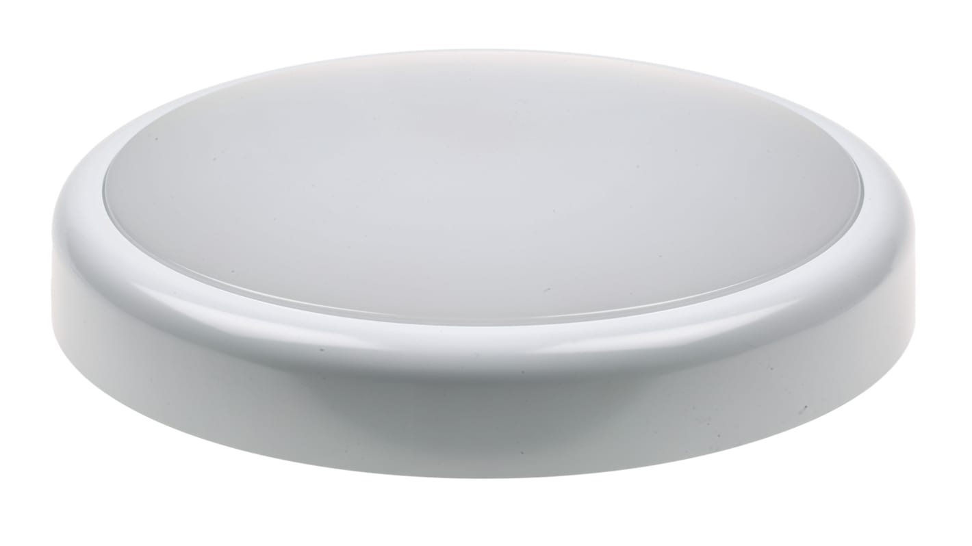 Knightsbridge Round LED Bulkhead Light, 14 W, 230 V, Lamp Supplied, IP44, BT