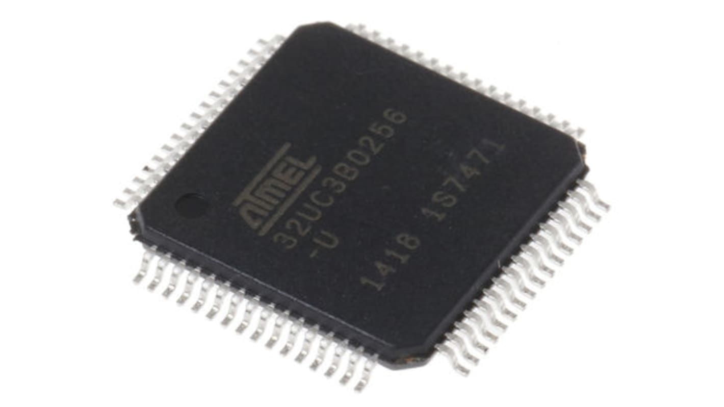 Microchip AT32UC3B0256-A2UT, 32bit AVR32 Microcontroller, AT32, 60MHz, 256 kB Flash, 64-Pin TQFP