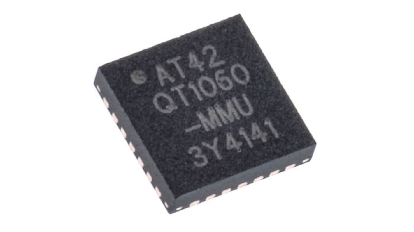 Microchip スプレッド-スペクトラムチャージ-トランスファー タッチスクリーンコントローラ IC, 1.8 → 5.5 V, 28-Pin QFN