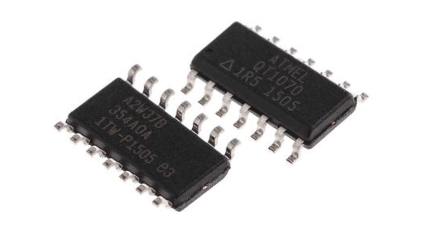 Microchip スプレッド-スペクトラムチャージ-トランスファー タッチスクリーンコントローラ IC, 1.8 → 5.5 V, 14-Pin SOIC