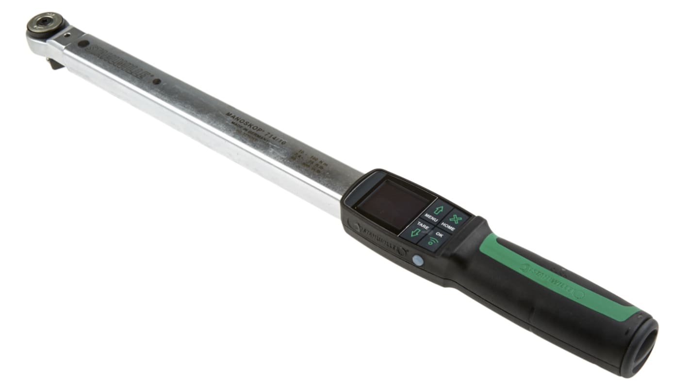 STAHLWILLE Digital Torque Wrench, 10 → 100Nm, 1/2 in Drive, Square Drive, 9 x 12mm Insert