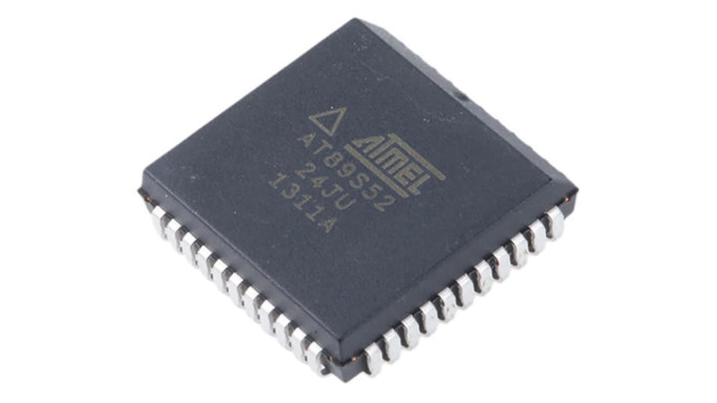 Microchip AT89S52-24JU, 8bit 8051 Microcontroller, AT89, 24MHz, 8 kB Flash, 44-Pin PLCC