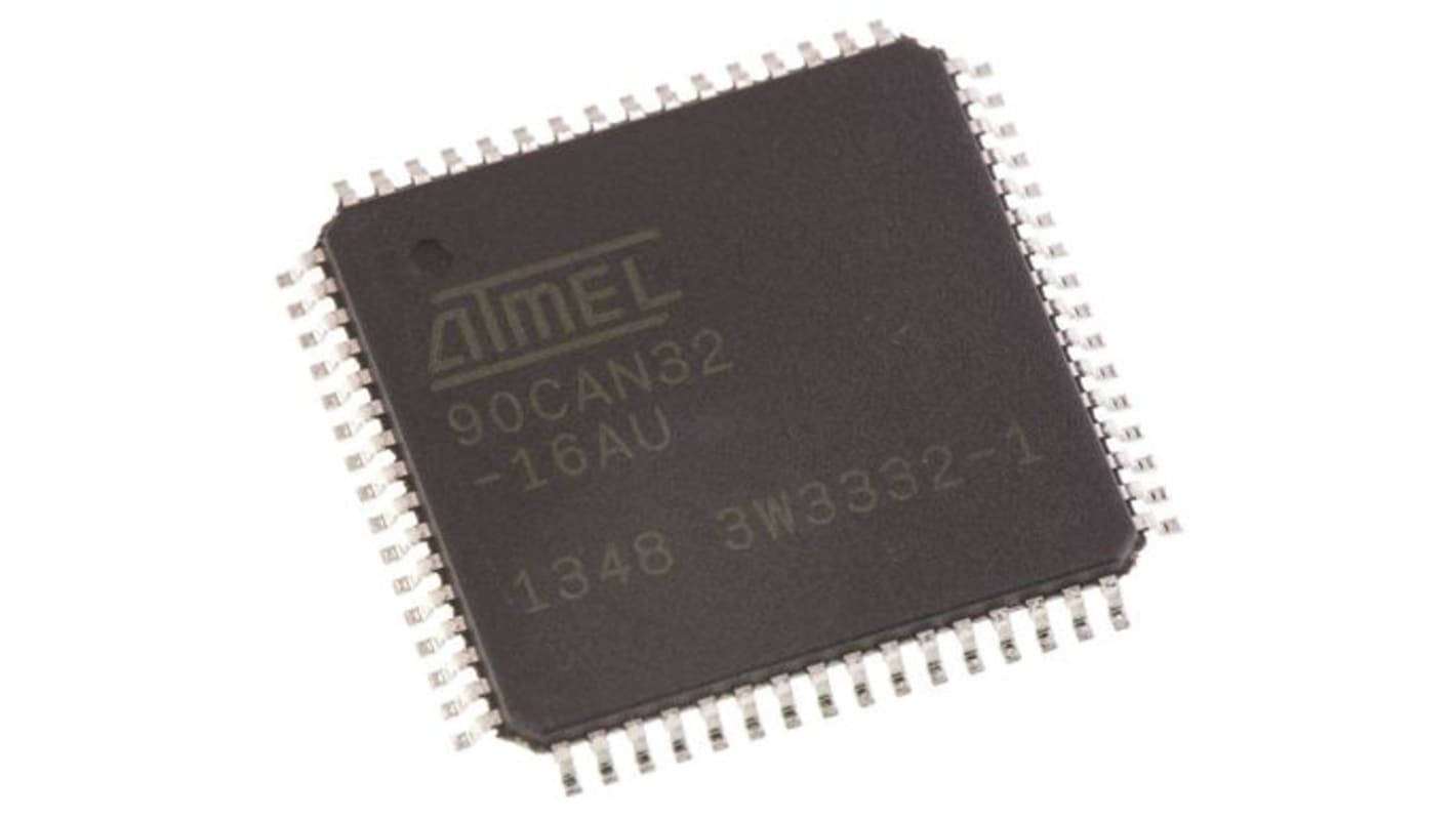 Microchip AT90CAN32-16AU, 8bit AVR Microcontroller, AT90, 16MHz, 32 kB Flash, 64-Pin TQFP