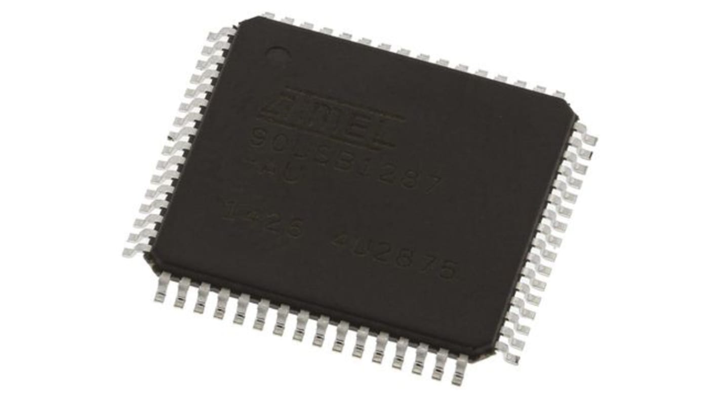 Microchip Mikrocontroller AT90 AVR 8bit SMD 128 KB TQFP 64-Pin 16MHz 8 KB RAM USB