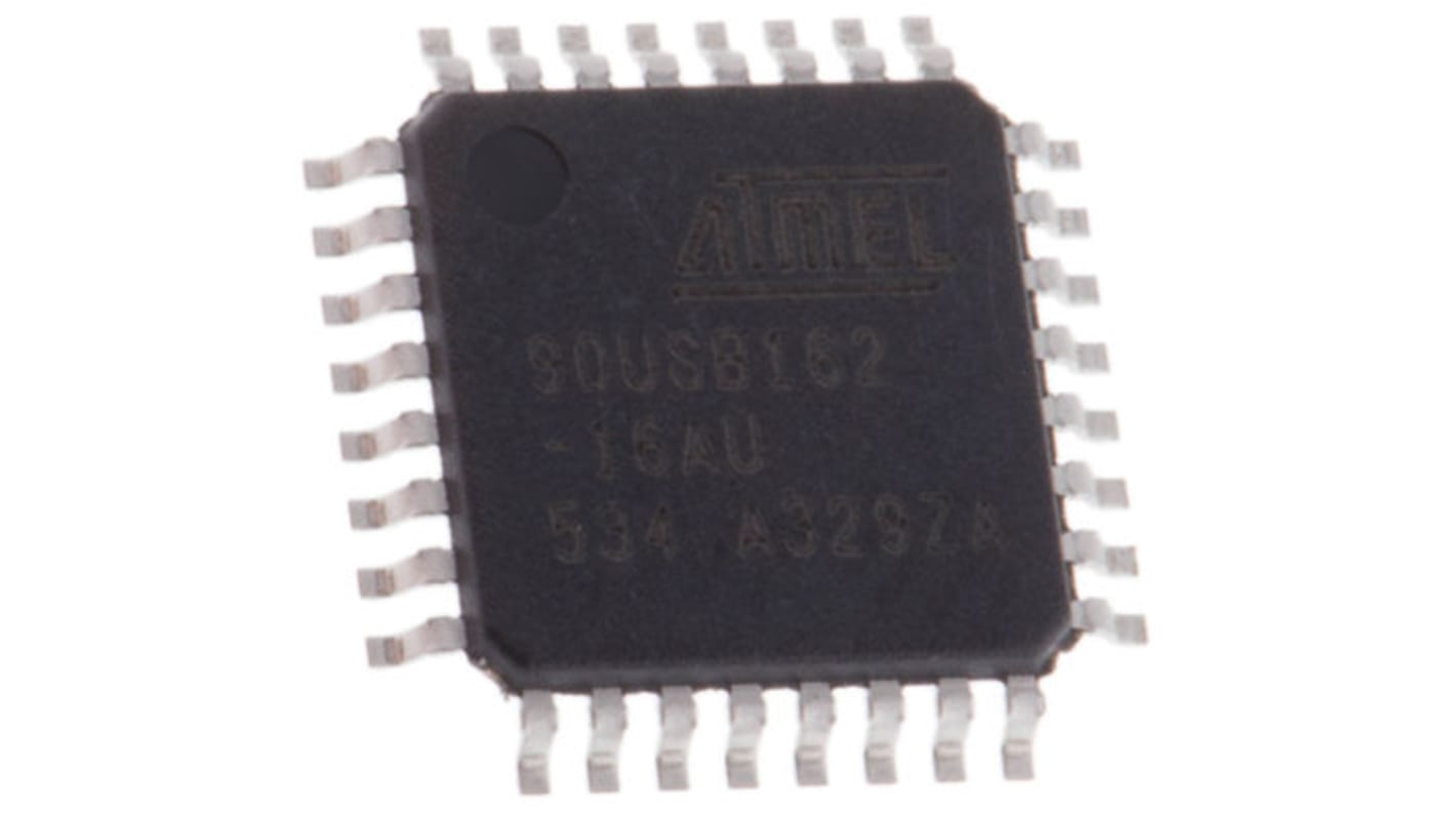 Microchip AT90USB162-16AU, 8bit AVR Microcontroller, AT90, 16MHz, 16 kB Flash, 32-Pin TQFP