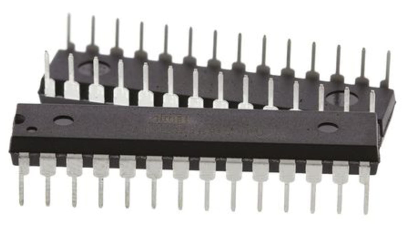 Microcontrolador Microchip ATMEGA168PA-PU, núcleo AVR de 8bit, RAM 1 kB, 20MHZ, PDIP de 28 pines