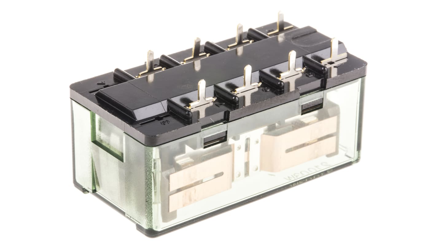 Relé de potencia sin enclavamiento Panasonic de 2 polos, DPDT, bobina 12V dc, 15A, Montaje en PCB