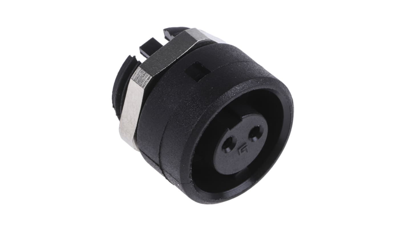 binder Circular Connector, 2 Contacts, Panel Mount, Subminiature Connector, Socket, Female, IP40, 710 Series