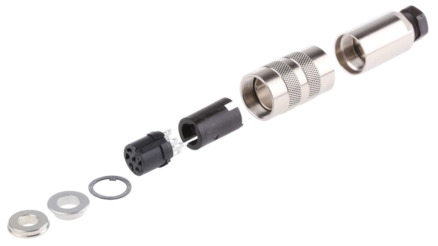 Binder Circular Connector, 6 Contacts, Cable Mount, Miniature Connector, Socket, Female, IP67, 423 Series