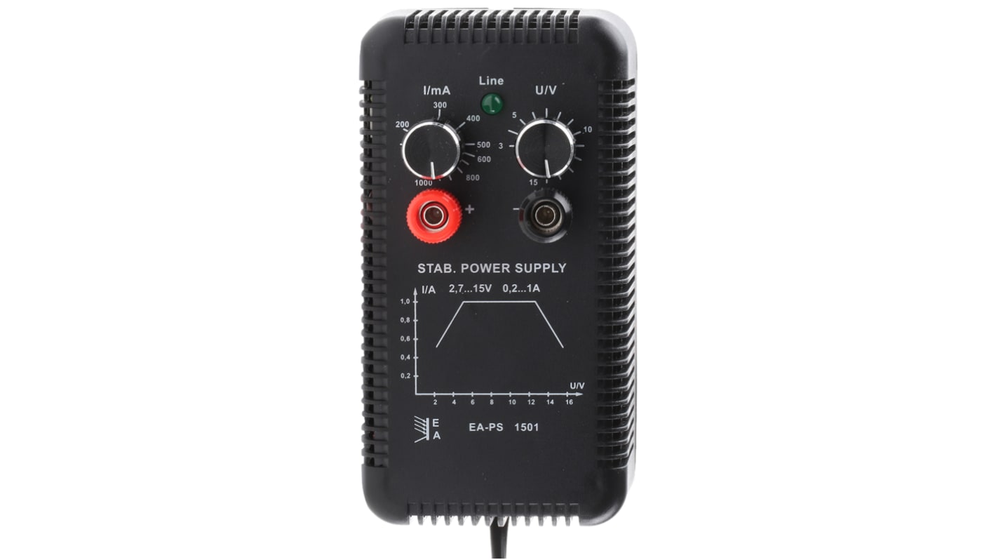 EA Elektro-Automatik EA-PS 1501 T Series Analogue Bench Power Supply, 2.5 → 15V, 1A, 1-Output, 15W