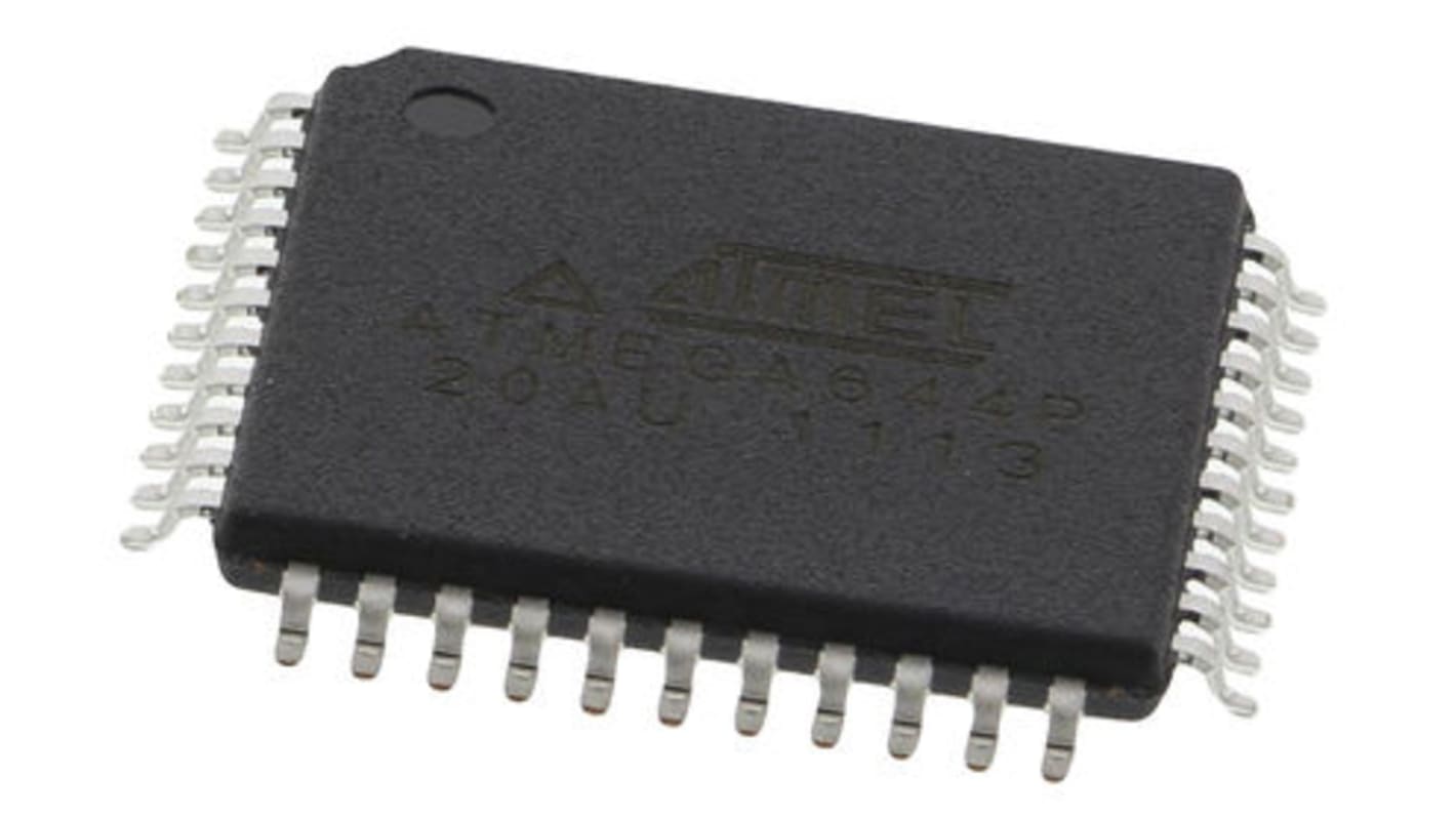 Microchip ATMEGA644P-20AU, 8bit AVR Microcontroller, ATmega, 20MHz, 64 kB Flash, 44-Pin TQFP