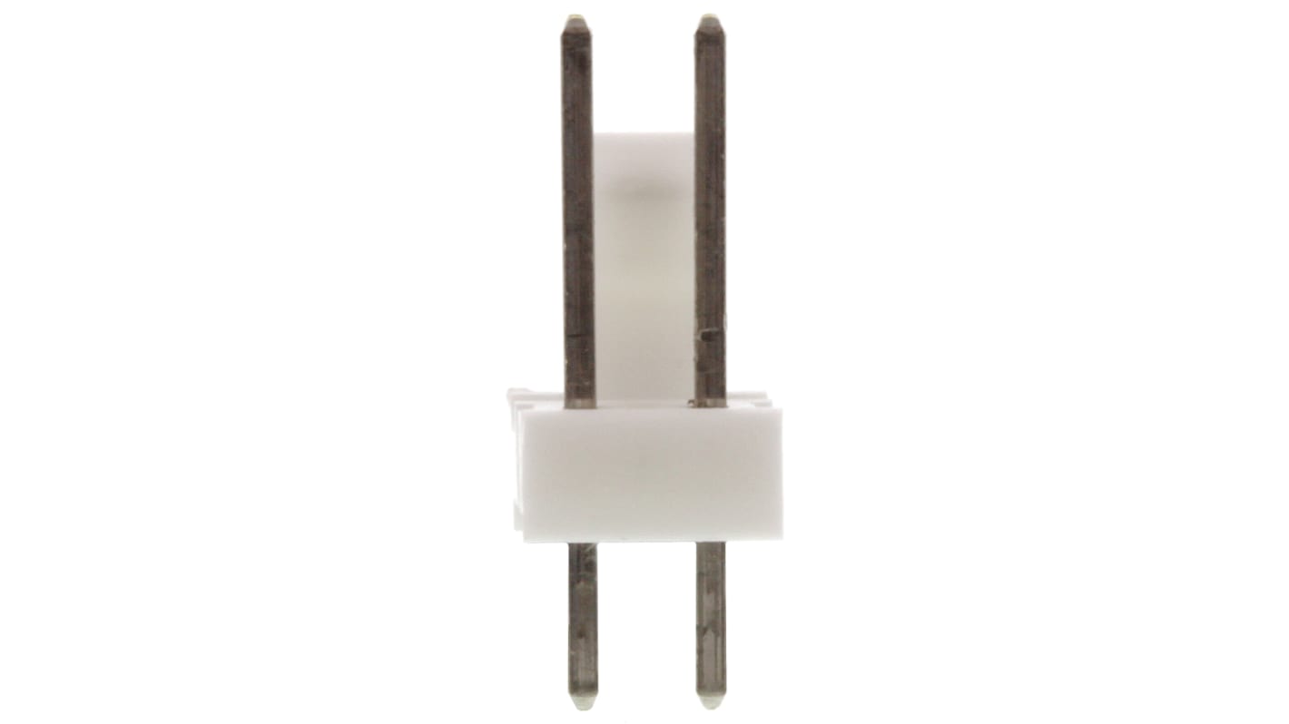 TE Connectivity MTA-100 Series Straight Through Hole Pin Header, 2 Contact(s), 2.54mm Pitch, 1 Row(s), Unshrouded