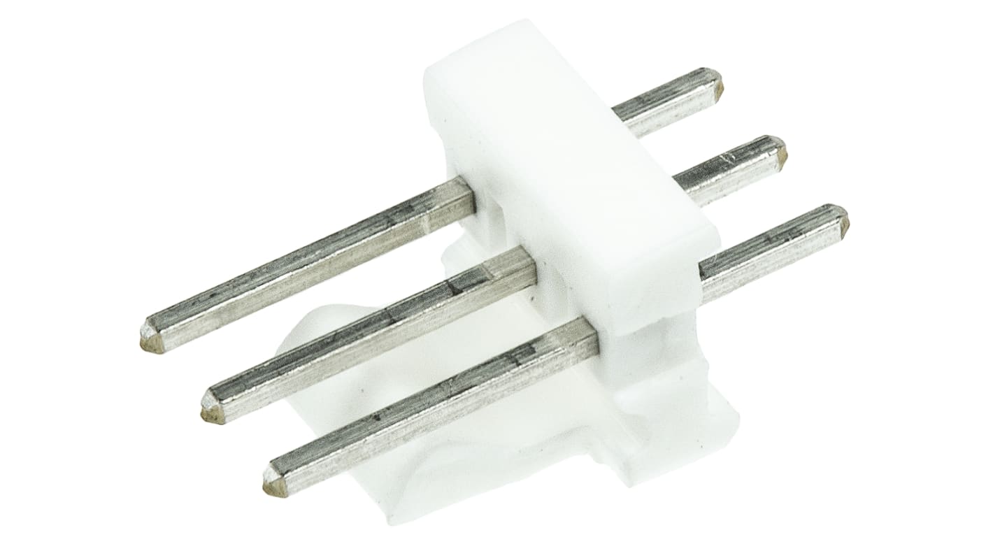 TE Connectivity MTA-100 Series Straight Through Hole Pin Header, 3 Contact(s), 2.54mm Pitch, 1 Row(s), Unshrouded