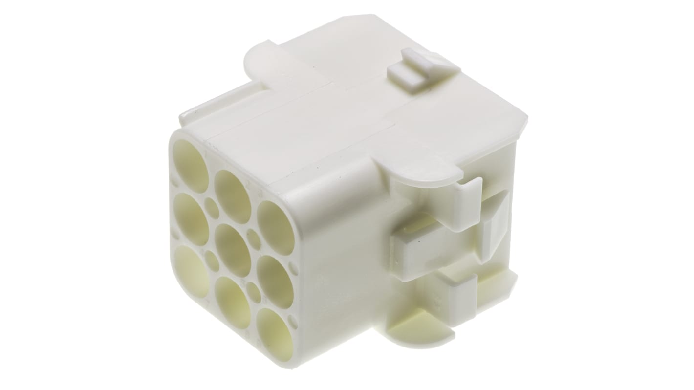 Carcasa de conector TE Connectivity 350782-1, Serie Universal MATE-N-LOK, paso: 6.35mm, 9 contactos, 3 filas, Recto,