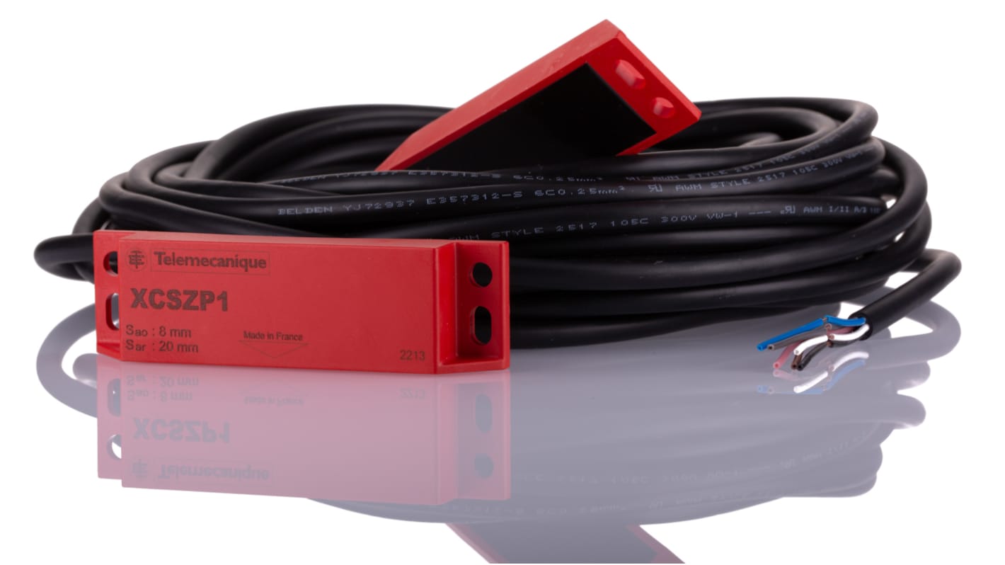 Telemecanique Sensors XCSDMP Series Magnetic Non-Contact Safety Switch, 24V dc, Plastic Housing, 3NC/NO, 10m Cable