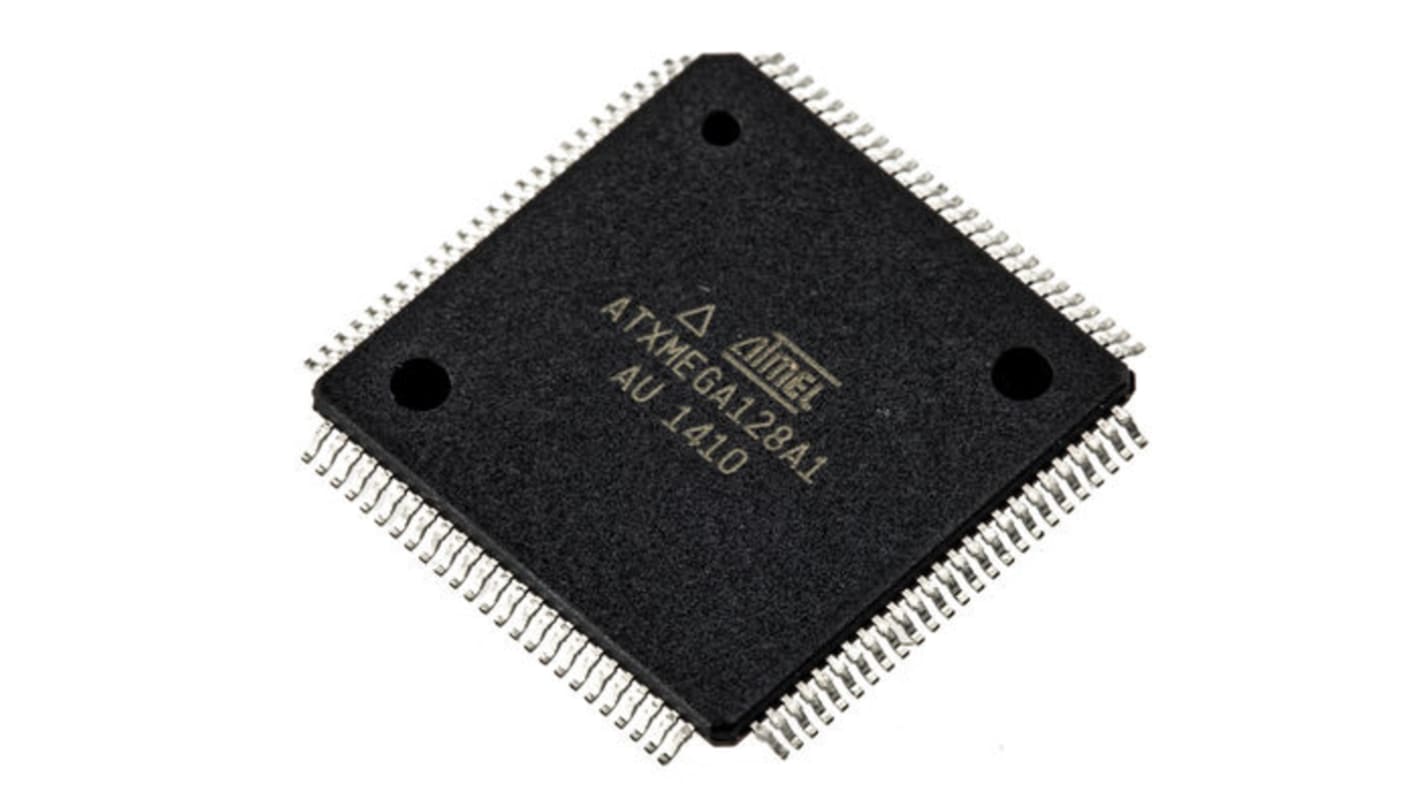 Microchip ATXMEGA128A1-AU, 8bit AVR Microcontroller, AVR XMEGA, 32MHz, 128 + 8 kB Flash, 100-Pin TQFP