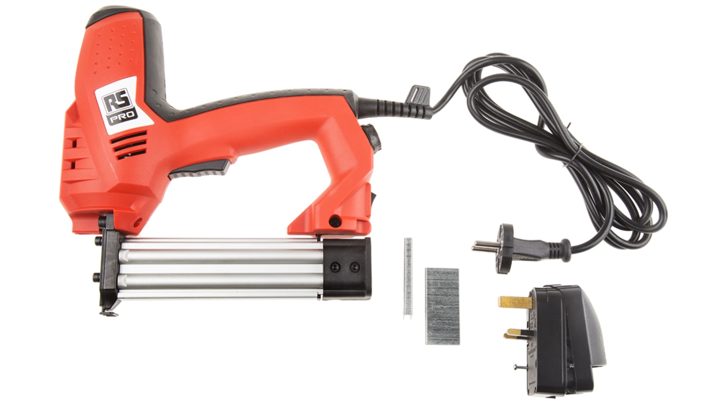 RS PRO 25mm Corded Nail Gun, Type C - EuroPlug, Type G - British 3-pin