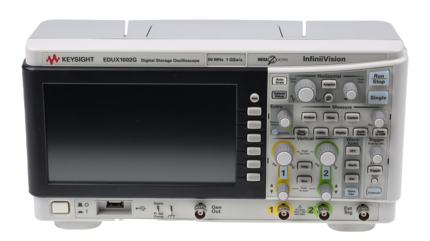 Keysight EDUX1002G Speicher Tisch Oszilloskop 2-Kanal Analog 50MHz IIC, RS232, RS422, RS485, UART, USB