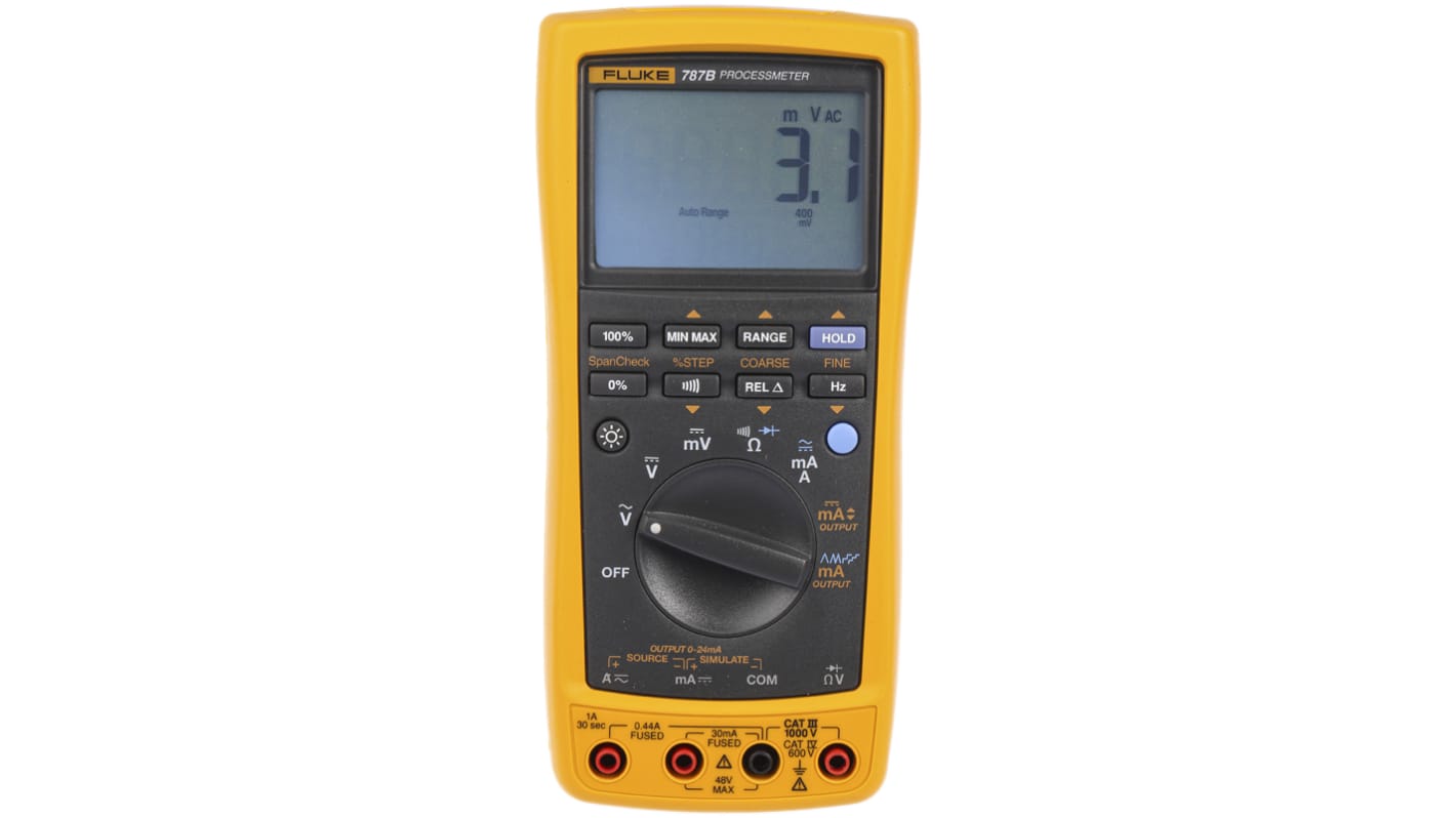 Fluke マルチメータ, ハンドヘルドタイプ, 分解能：0.1mVdc, FLUKE-787B