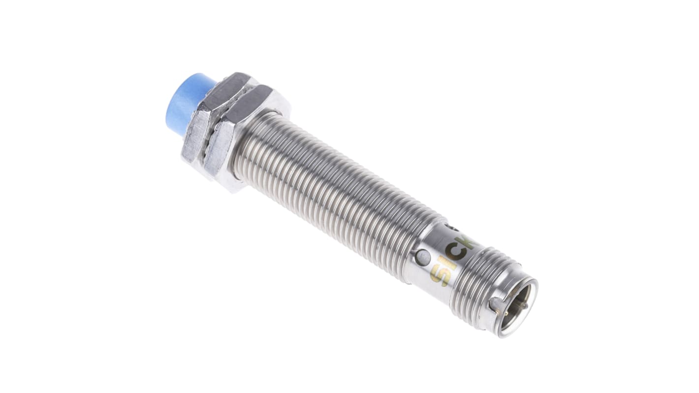 Sick Inductive Barrel-Style Proximity Sensor, M12 x 1, 8 mm Detection, PNP Output, 10 → 30 V dc, IP68, IP69K