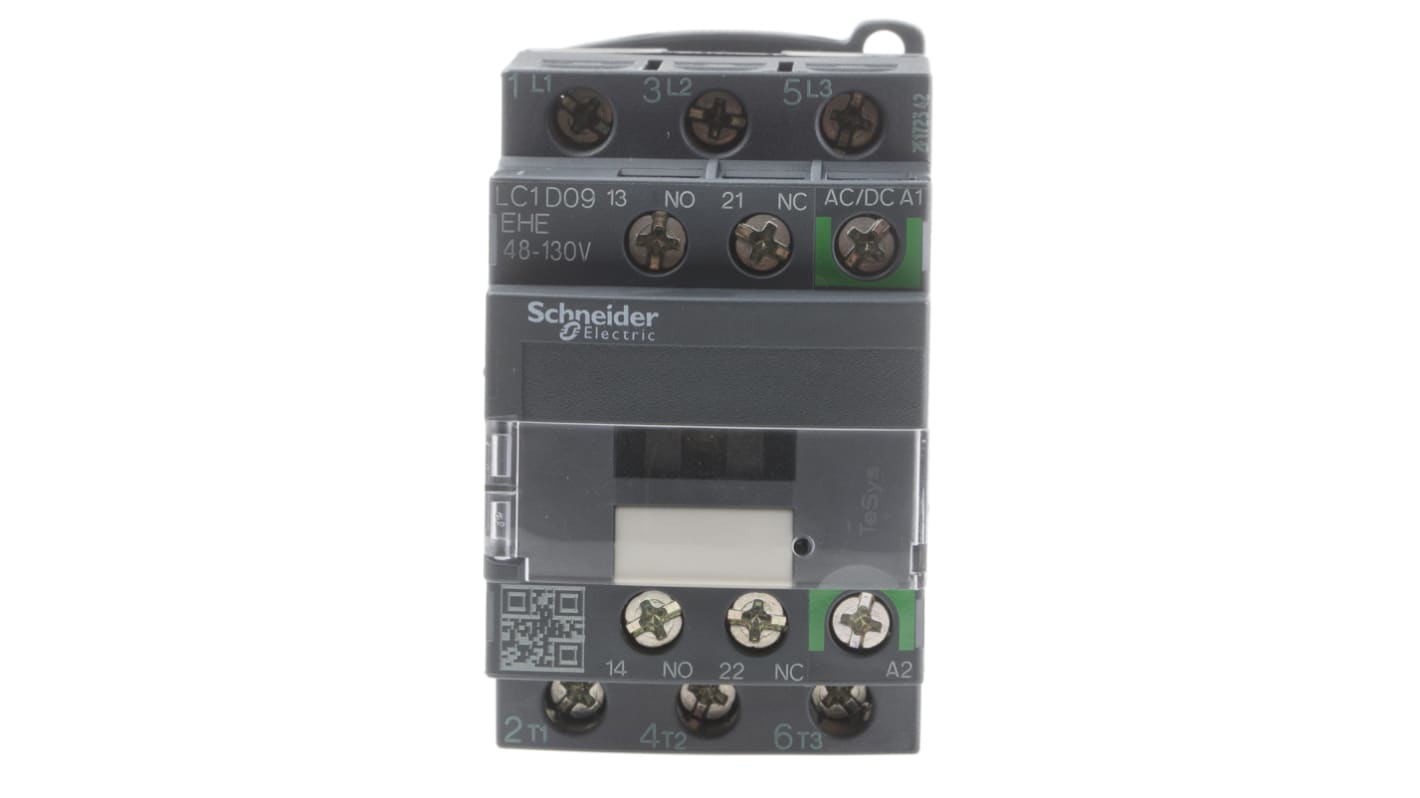 Contactor Schneider Electric TeSys D LC1D de 3 polos, 3 NA, 9 A, bobina 110 V ac / dc, 4 kW