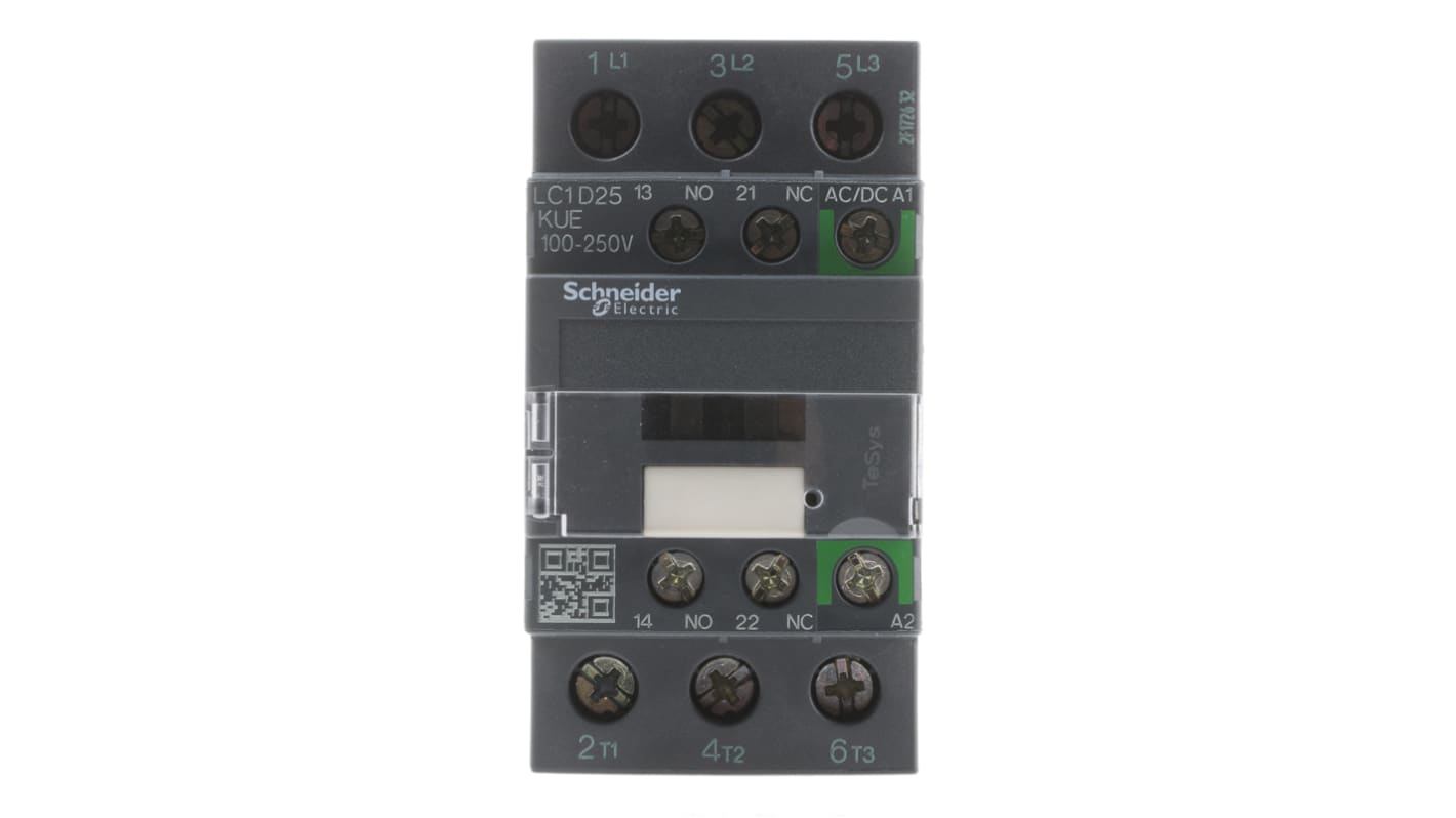 Schneider Electric LC1D Series Contactor, 230 V ac Coil, 3-Pole, 25 A, 11 kW, 3NO, 690 V ac