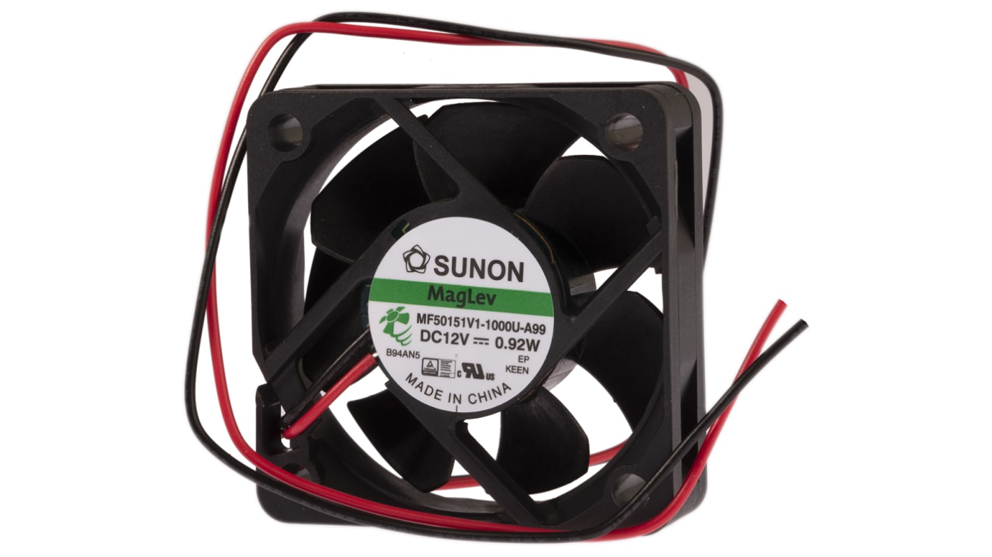 Sunon 軸流ファン 電源電圧：12 V dc, DC, 50 x 50 x 15mm, MF50151V1-1000U-A99