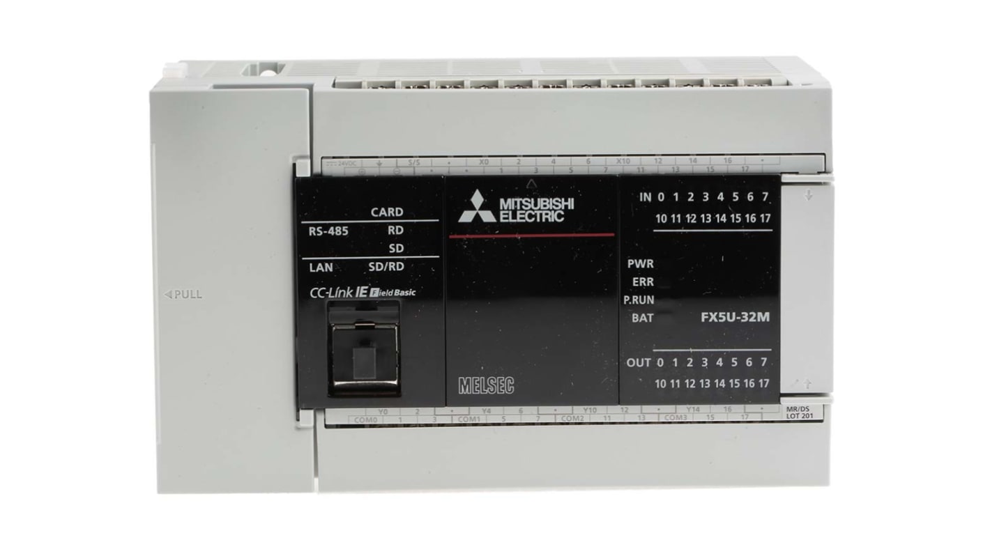 Mitsubishi Electric MELSEC iQ-F Series PLC CPU for Use with FX5 Expansion Adapter, FX5 Extension Module, Analogue