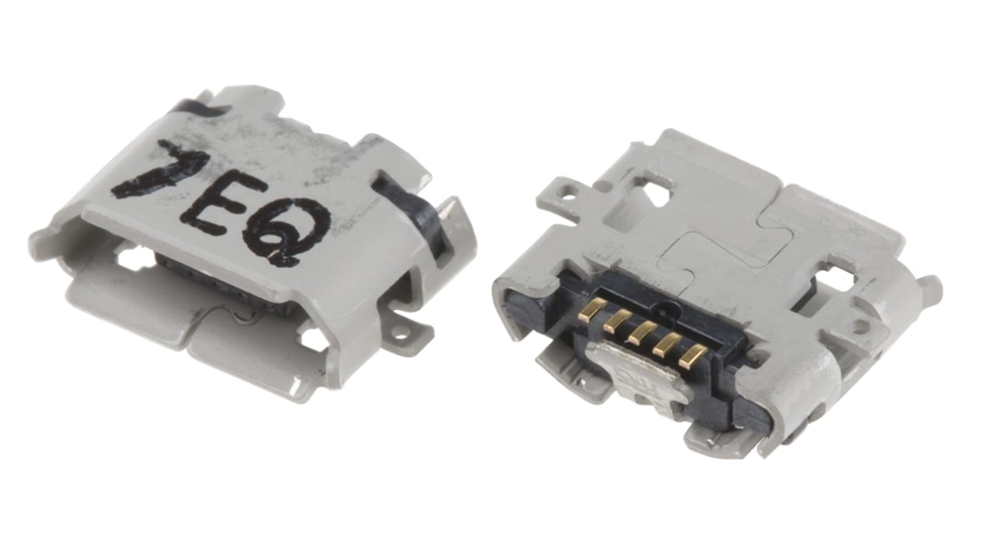 Conector USB Hirose ZX62R-B-5P(30), Hembra, Recto, Montaje Superficial, Versión 2.0, 30,0 V., 1.0A, ZX