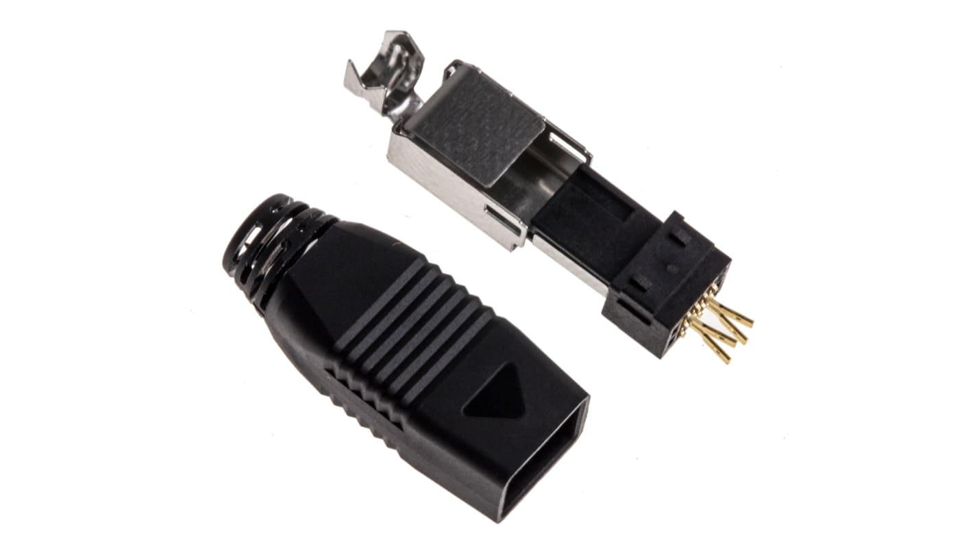 Hirose MQ172 Stecker Miniatur-Stromversorgungssteckverbinder, Stecker, 4P, Gold, Zinn/Blei, Kabelmontage, Löten, 3A,