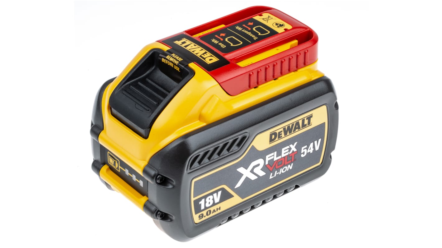 DeWALT DCB547-XJ 9Ah 18 V, 54 V Power Tool Battery, For Use With 18V XR & 54V XR FLEXVOLT Tool