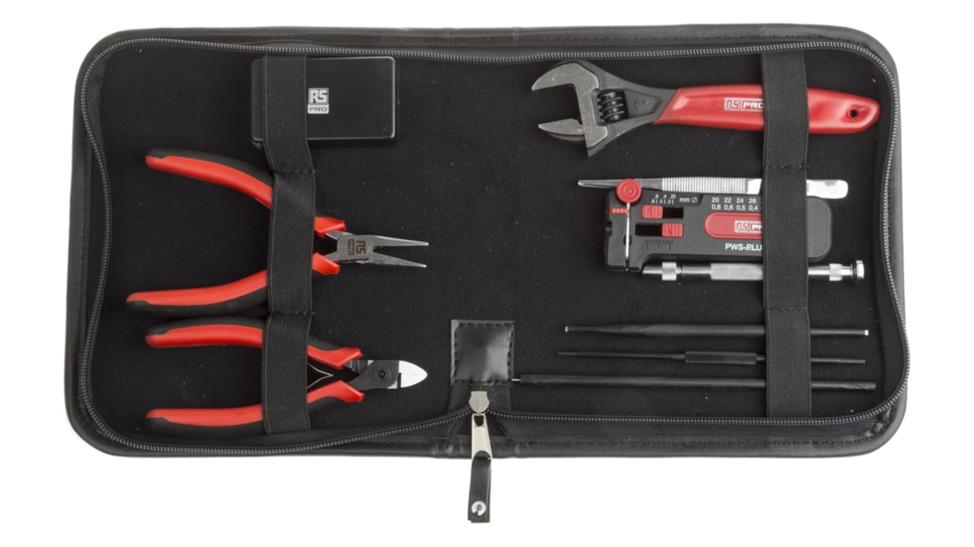 Kit de herramientas RS PRO, Funda de 14 piezas, para electricistas