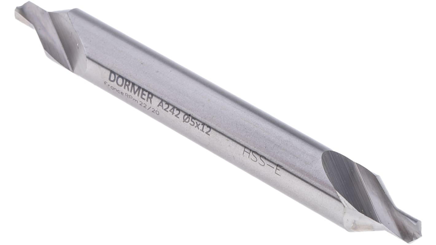 A2425.0X12.0 Dormer A2425 Series HSSE Centre Drill Bit, 5 mm, 12 mm