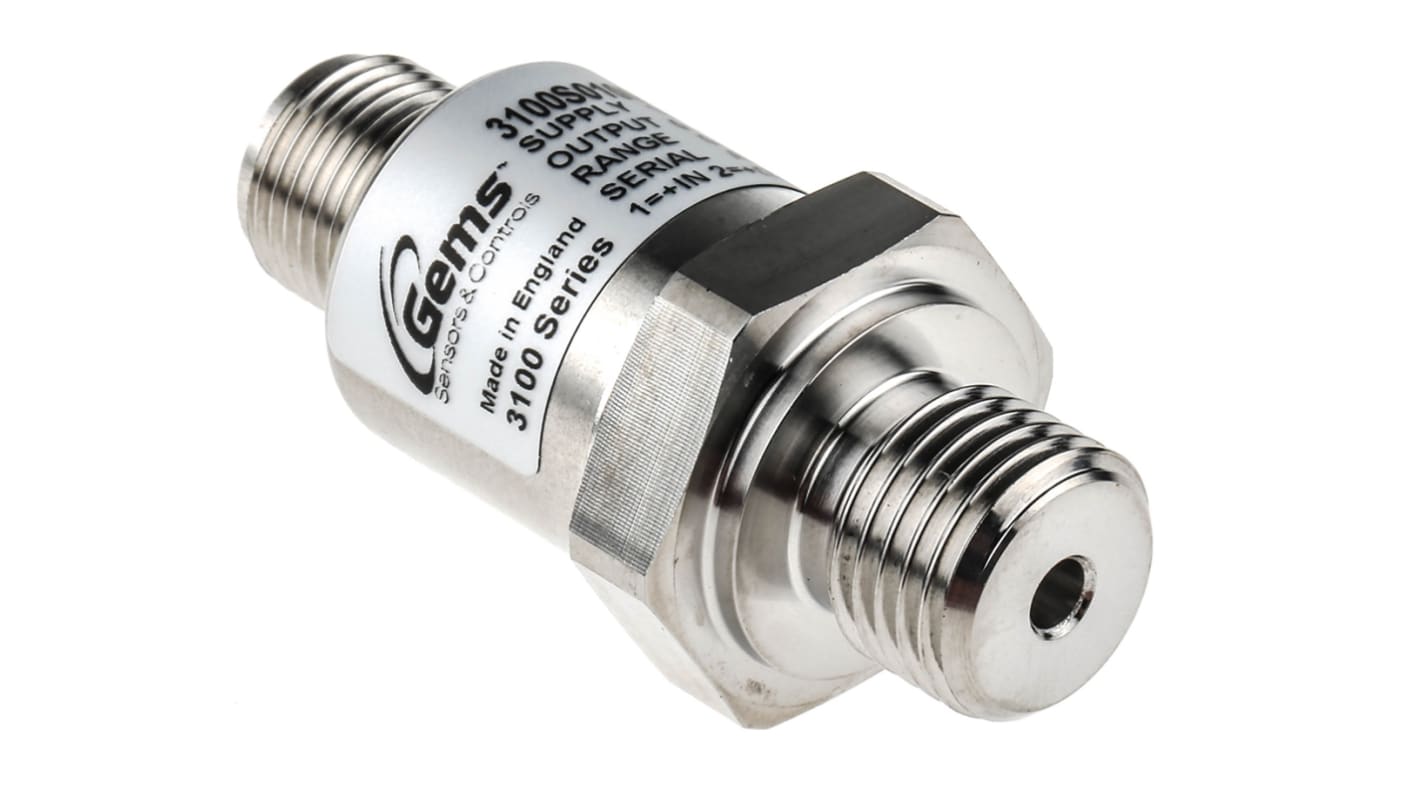 Gems Sensors 3100 Series Pressure Sensor, 0bar Min, 100bar Max, Analogue Output, Relative Reading