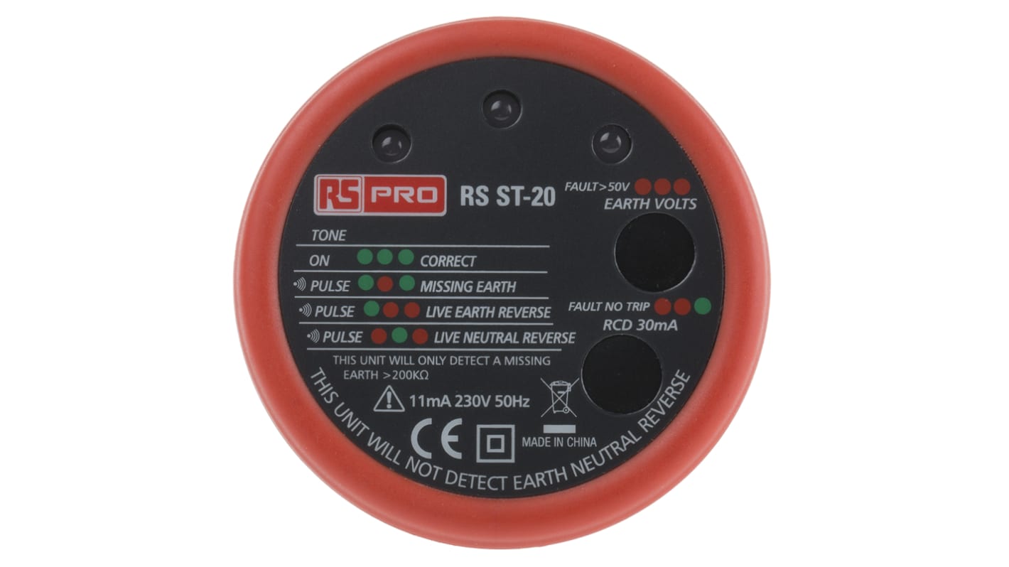 RS PRO, Model RS ST20 Socket Tester 30mA 230V ac